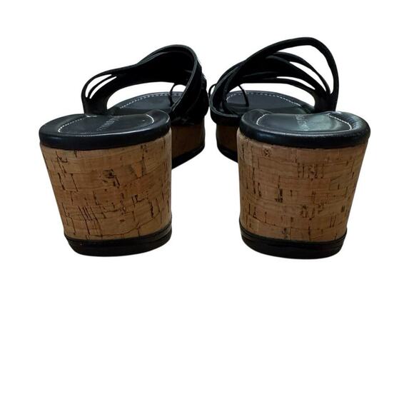 Donald J Pliner Womens Sheena 2 Cork Platform Wedge Sandals Black 6.5 M Coastal - Picture 5 of 11